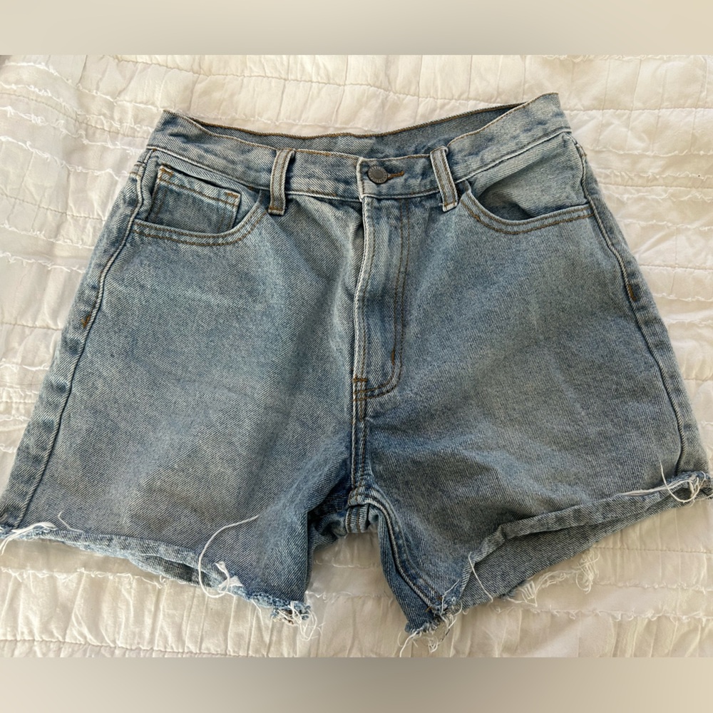 Brandy Melville John Galt Light Blue Denim Women's Cutoff Shorts Size Medium
